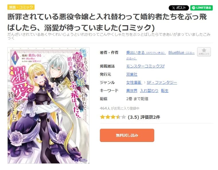 まんが王国-断罪されている悪役令嬢と入れ替わって婚約者たちをぶっ飛ばしたら、溺愛が待っていました