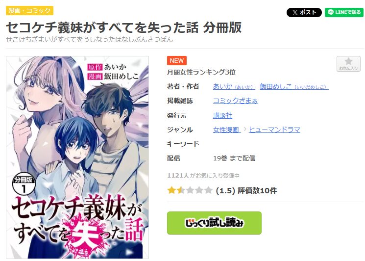 まんが王国-セコケチ義妹がすべてを失った話