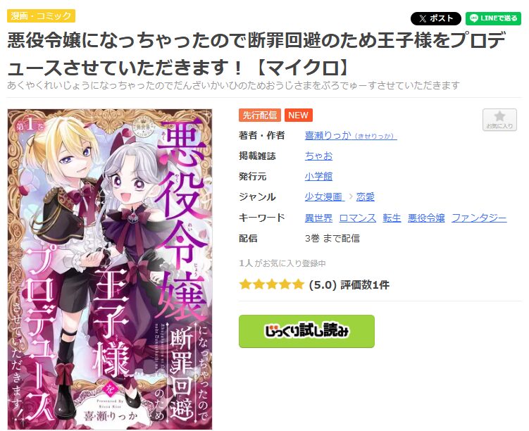 悪役令嬢になっちゃったので断罪回避のため王子様をプロデュースさせていただきます！-まんが王国