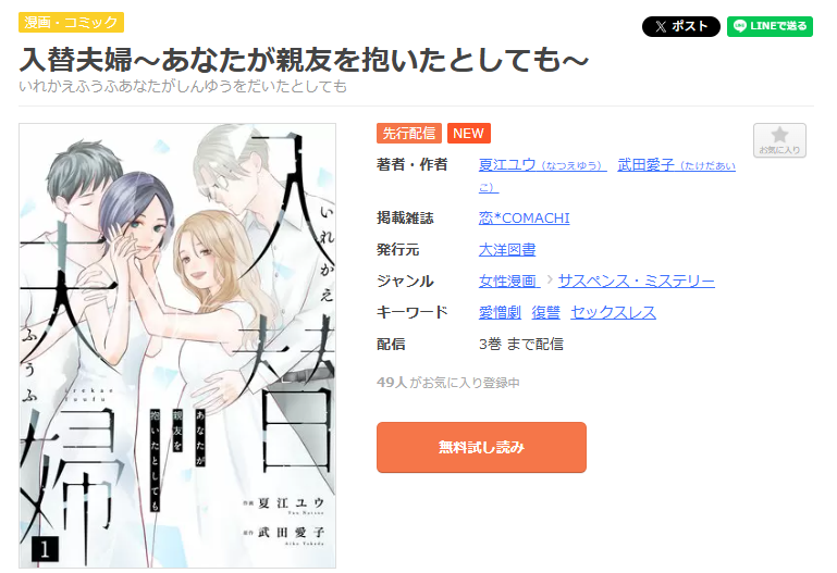 まんが王国-入替夫婦～あなたが親友を抱いたとしても～