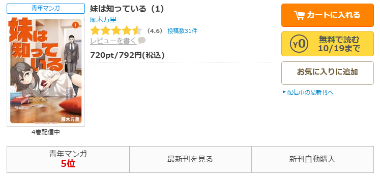 コミックシーモア-妹は知っている全巻無料
