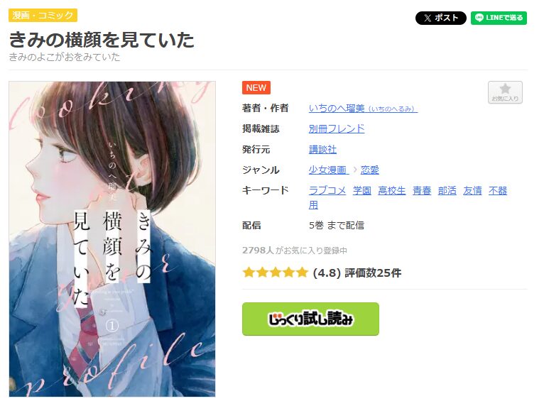 まんが王国-きみの横顔を見ていた