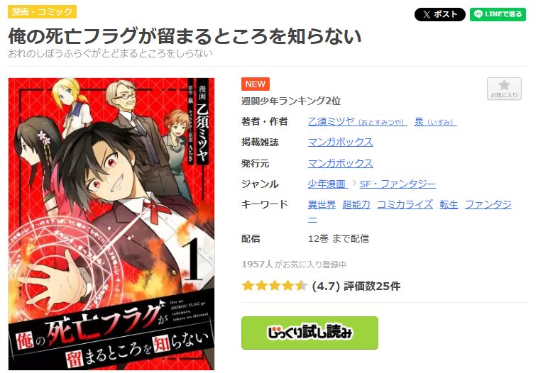 まんが王国-俺の死亡フラグが留まるところを知らない